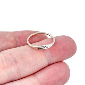 Vintage Worn Gold Plated Sterling Silver 925 Grateful Ring Size 7